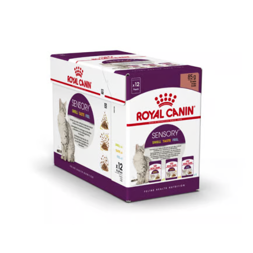 Royal Canin CAT (FHN) Sensory [Multi-Pack : Smell + Taste + Feel] Gravy 貓感系列 混合裝 營養主食濕糧(肉汁) 三味各四包 (3168300) 85g X12原盒 (原裝行貨)